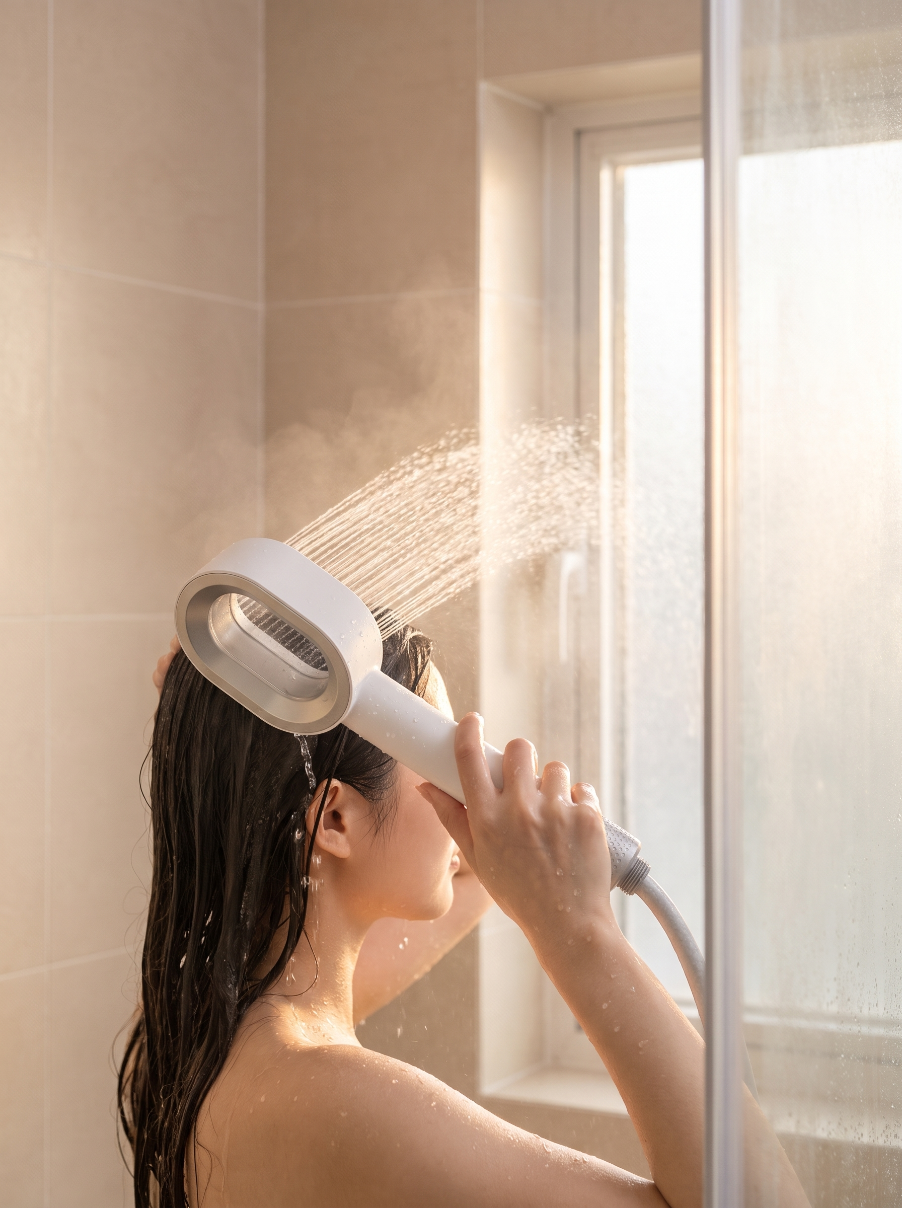 Rainloom Filtered High-Pressure Shower Head with Replaceable Cartridge